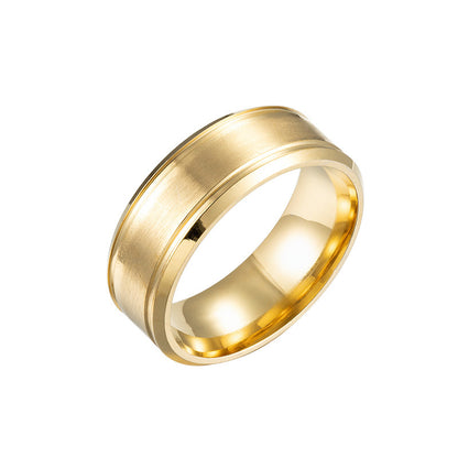 Matte Double Beveled Simple Men's Ring 2d166426 39bc 4e4d bbed c1b791a228d0