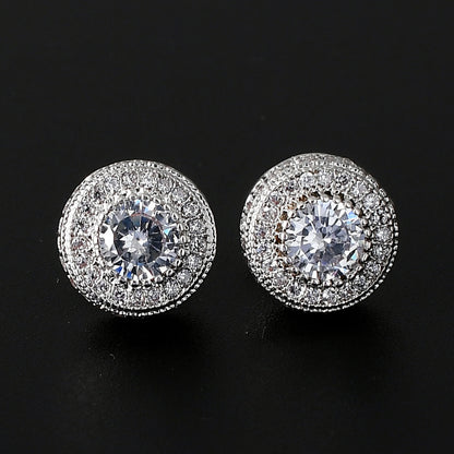 Round Full Zircon Hip Hop Personality Earrings Men And Women Trendy Diy Earrings 2d32f078 a867 4a3a a515 102a688b5555