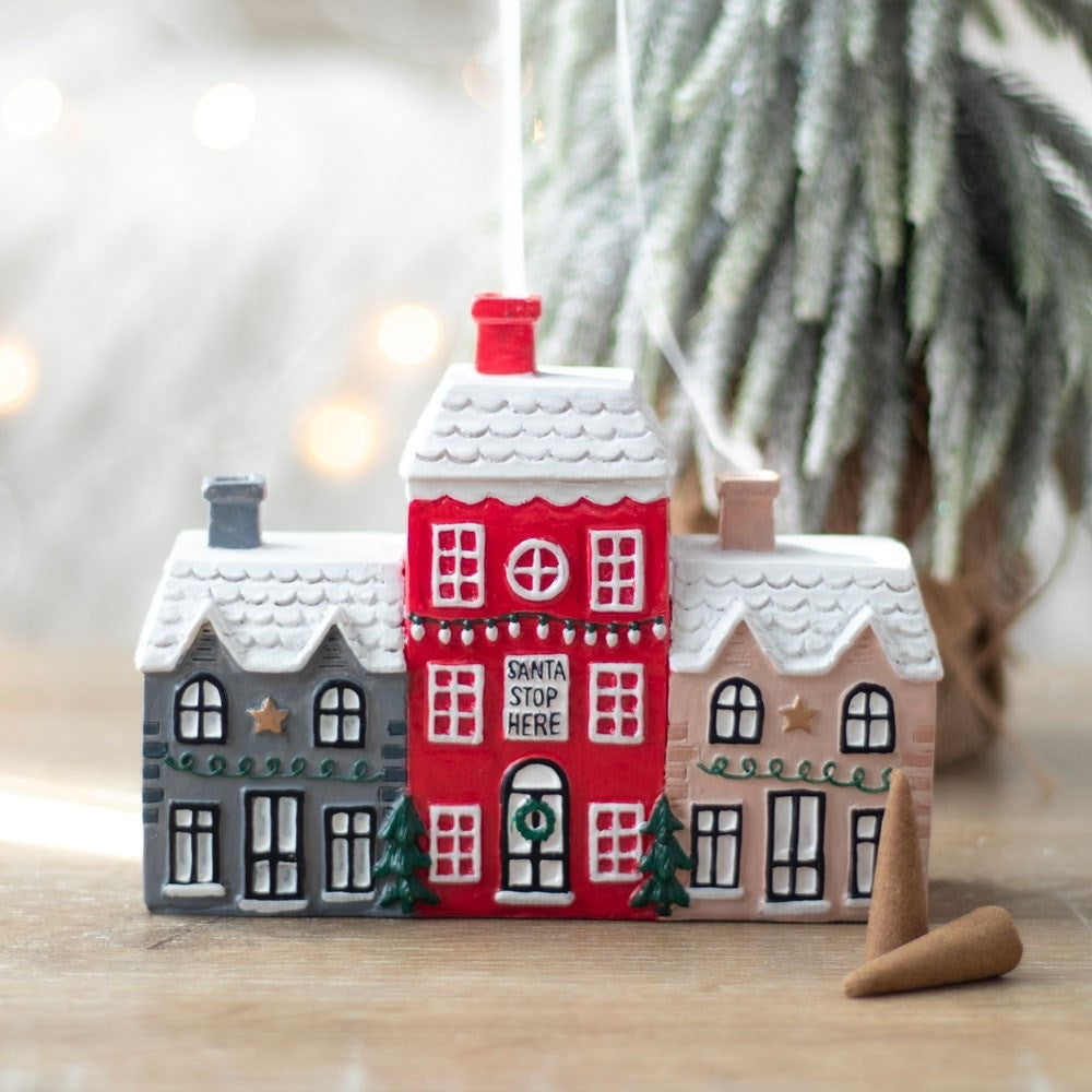 Christmas Small House Decorations Resin Winter Incense Cone Burner Decoration Landscape Decorative Gift 2d48f6b8 8f08 4e5c 80
