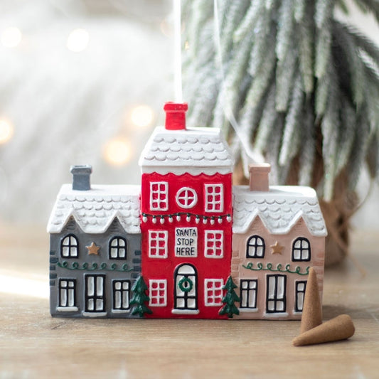 Christmas Small House Decorations Resin Winter Incense Cone Burner Decoration Landscape Decorative Gift 2d48f6b8 8f08 4e5c 80
