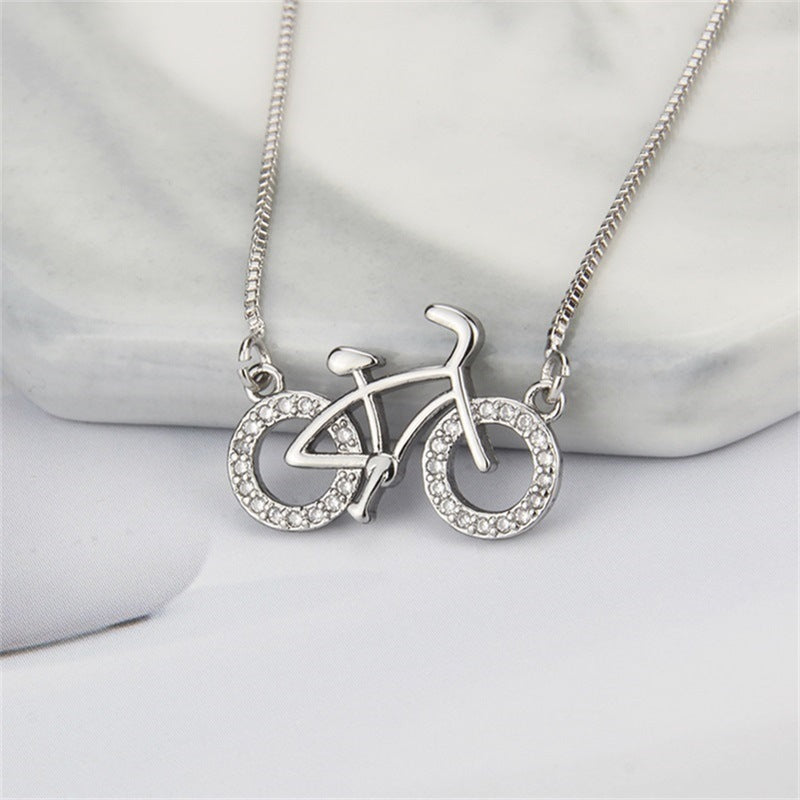 Bicycle Series Pendant Jewelry Female Inlaid Zirconium Copper Plating Necklace 2d55c284 3c68 4dbf 826f 8facbb38f45d