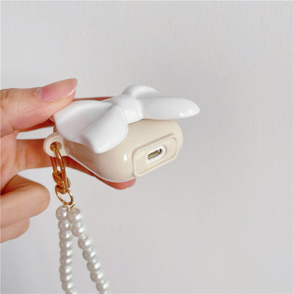 Simple Solid Color Bow Protection Soft Case Earphone Case 2d569ecc 768f 4da4 923b 7e6ee6daeb90