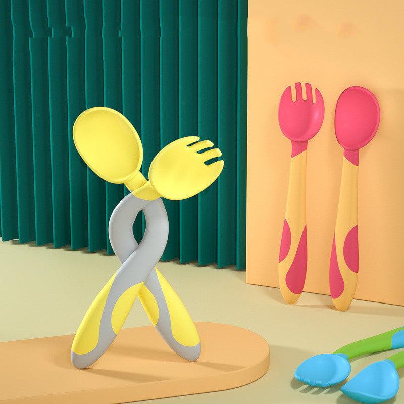 Baby Training Fork Spoon Twist Spoon Children's Tableware Set 2d612a0e 6d8d 4c47 8f03 5d1dc239d3e8