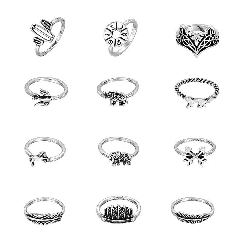 15-piece Set Of Joint Rings With Personality Geometry - HD Wireless Product #4