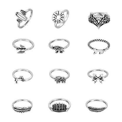 15-piece Set Of Joint Rings With Personality Geometry - HD Wireless Product #4