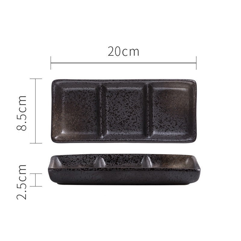 Japanese Three Grid Seasoning Dish With Dipping Material Ceramic Dish 2db66697 d996 4431 bc29 933164084a3f