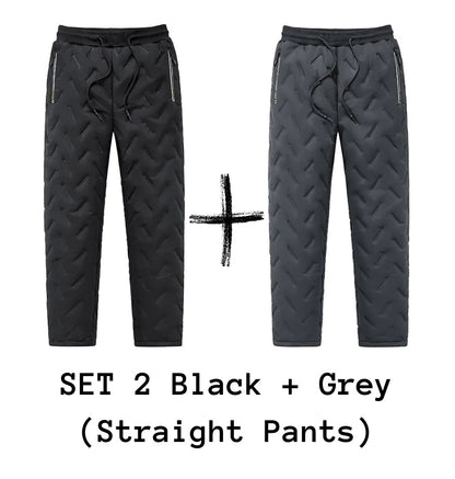 Men's Trousers Winter Velvet Thickening Loose Fleece Pants With Zip Pocket Large Size Windproof Warm Jogging Pants 2dc48a10 0