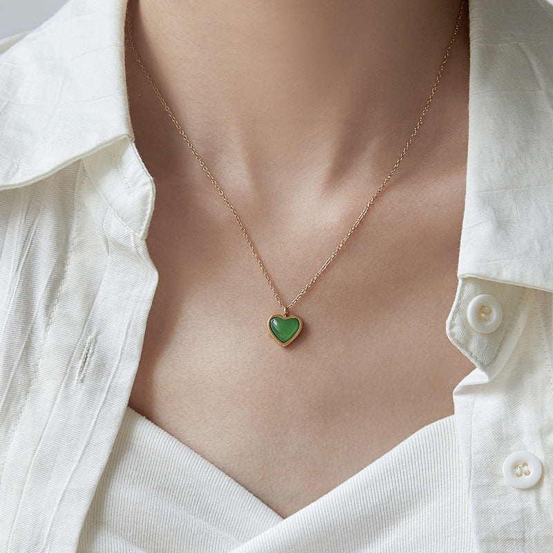 Simple Personality Red Agate Necklace Women Heart Shape 2de27263 66a7 4671 8dd2 119f36fa148e