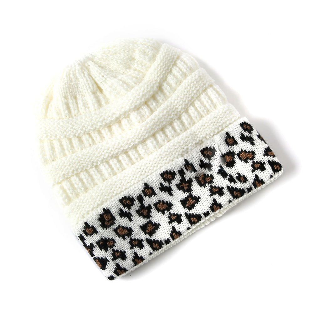 Beanie Women's Warm Leopard Print Knitted Hat Winter 2deb779d 8eed 4af5 915c b8eec1611ae6