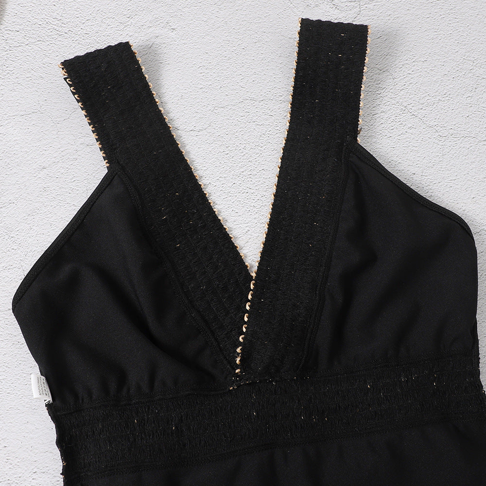 Black Slim One-piece Swimsuit 2dee3c48 2e8b 440b ab39 26adb9bcec98