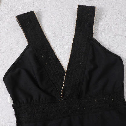 Black Slim One-piece Swimsuit 2dee3c48 2e8b 440b ab39 26adb9bcec98