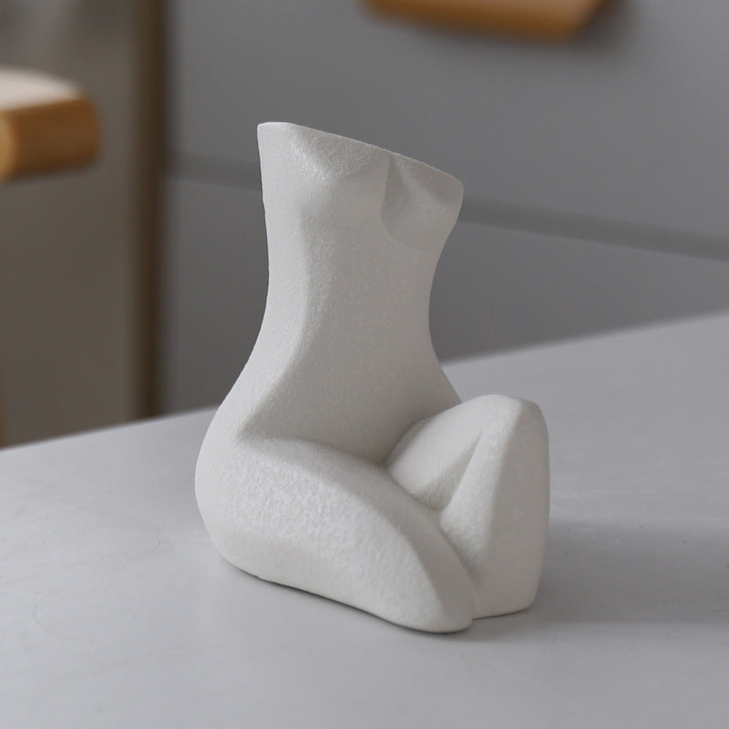 Frosted Sitting Dress Abstract Human Personality Ceramic Vase 2df11856 a426 47e8 a74f 07c063306a0f
