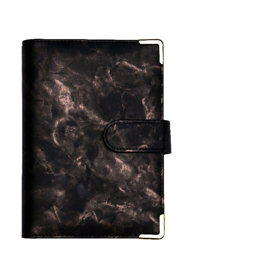 Spot Cross-border A6 Loose-leaf Binder Journal Book Marbling Notebook Leather PU6 Hole Loose Spiral Notebook Cash Budget 2e01