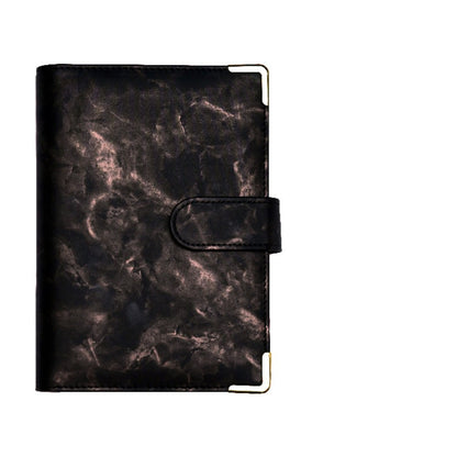Spot Cross-border A6 Loose-leaf Binder Journal Book Marbling Notebook Leather PU6 Hole Loose Spiral Notebook Cash Budget 2e01
