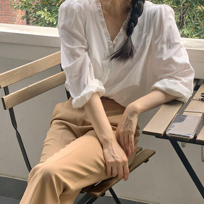 Simple Loose Long Sleeves Shirt 2e0f167f 3b61 48a3 b72b d1fd8a9ab7f7
