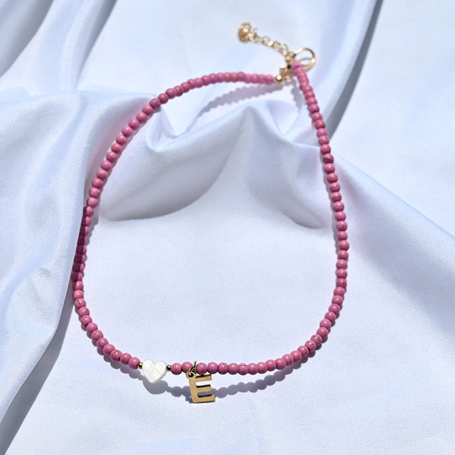 Colorful Beads Initial Choker For Women Stainless Steel Lett 2e1bc7c3 f044 4a48 9982 4352def1d9be