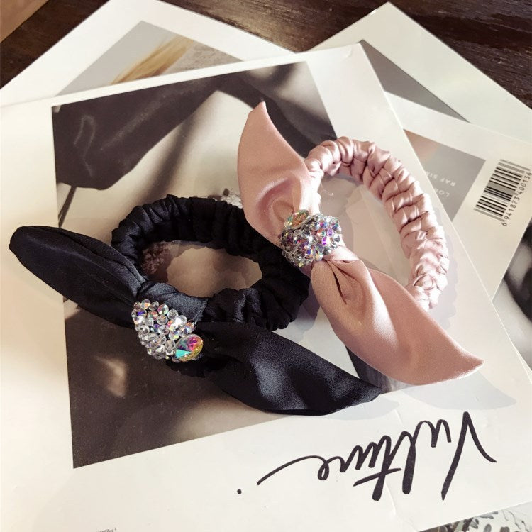 Rhinestone-Encrusted Super Bow Hair Rope 2e25733d bac8 4fb4 8e7f 76dcaea2b823