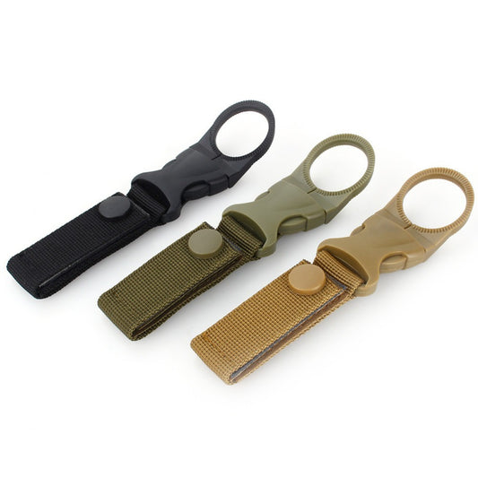 Outdoor army fan tactical nylon webbing water bottle hang buckle Multi-function carabiner molle system bottle buckle 2e34d682