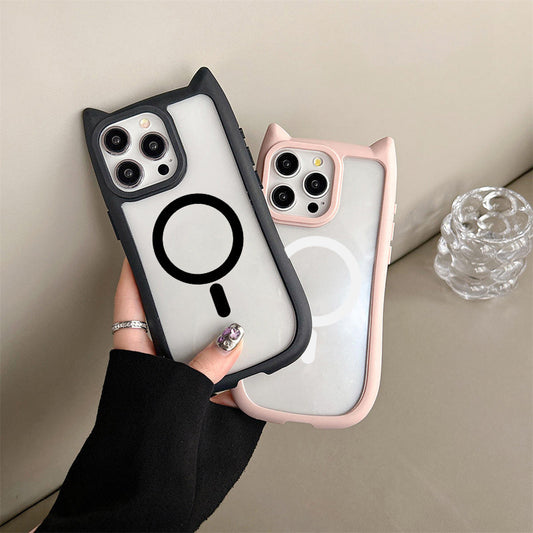 3D Cat Ear Acrylic Magnetic Phone Case - HD Wireless Product #1