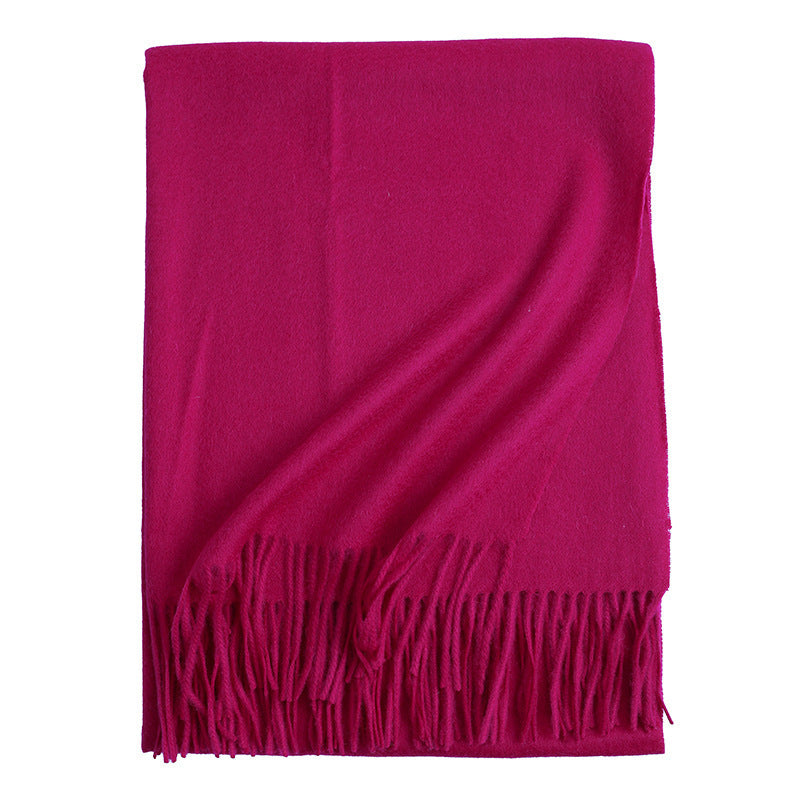 New Solid Color Wool Long Beard Warm Tassel Scarf Thick 2e46f702 5fa2 4b75 b25b 9026f3b5a002