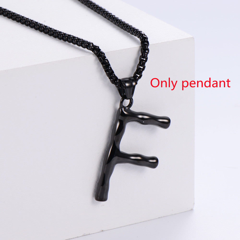 Three-dimensional 26 English Letter Pendant Necklace Fashion Jewelry Titanium Steel Couple Ornament 2e4a7813 4bb1 4de4 8c4c 2