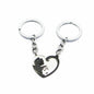 Jovivi 2pcs Yin Yang Cat Key Ring Matching Cute Cat Jigsaw Puzzle Key Chain Stainless Steel Pet Keychain for Couples Lover Gift - 图片 6