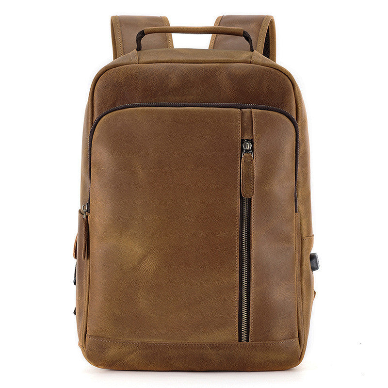 Backpack Men's Crazy Horse Leather Large Capacity 2e531dd2 889e 4b8e 98f0 05fdaeb03303