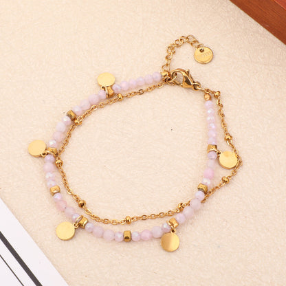 French Color Handmade Exquisite Small Round Slice Bracelet 2e55b78a e81f 4aea 869c a90a6da9d76b