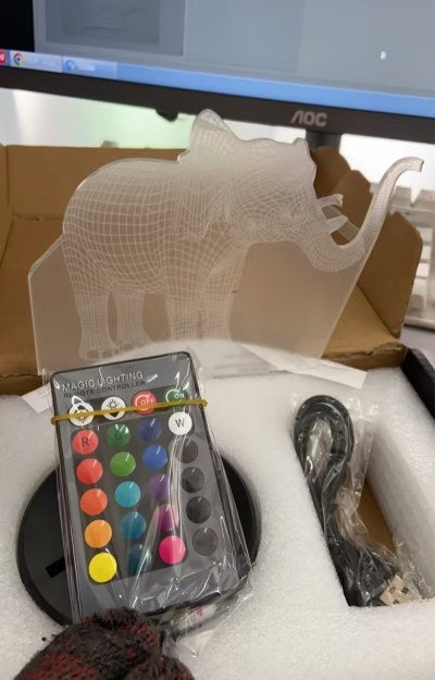 New elephant 3D light Colorful touch 3D LED visual light Gift decoration 3D small table lamp 2e56555d 772f 458d 9456 6746d061
