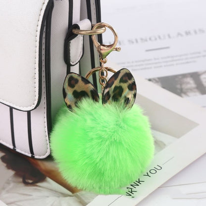 Leopard Print Small Ears Fur Ball Keychain 2e689b8a 3273 4b8b a131 789a98dce19a