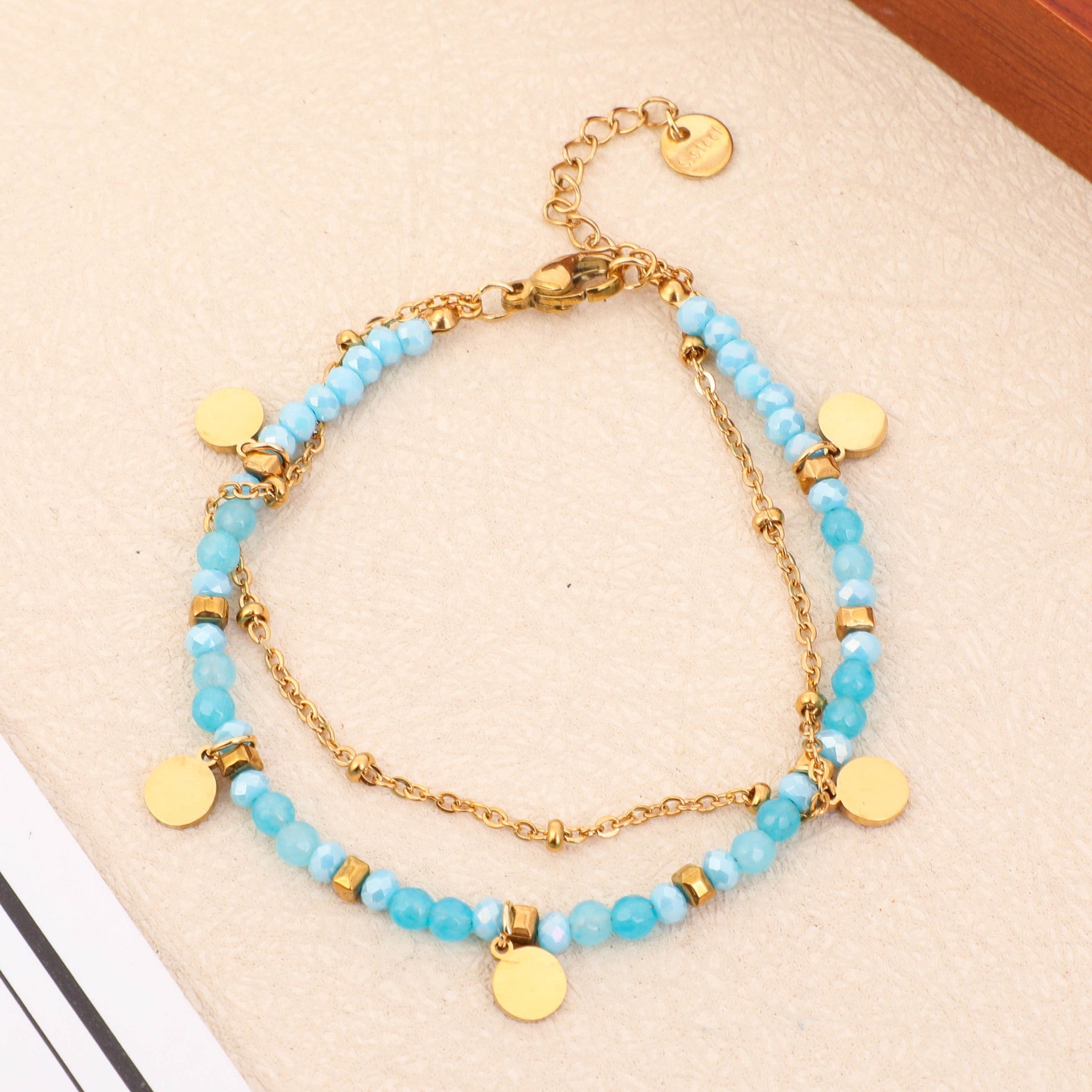 French Color Handmade Exquisite Small Round Slice Bracelet 2e6c5dbf b12b 469c b453 0adc44a88837
