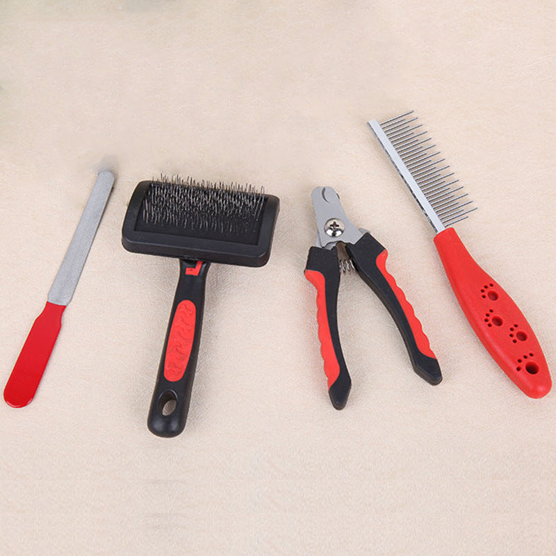 Dog Grooming Four-piece Comb Brush Nail Scissors File Cleaning Kit 2e6fd706 f268 4cf3 85fa 2af4dd8a6173