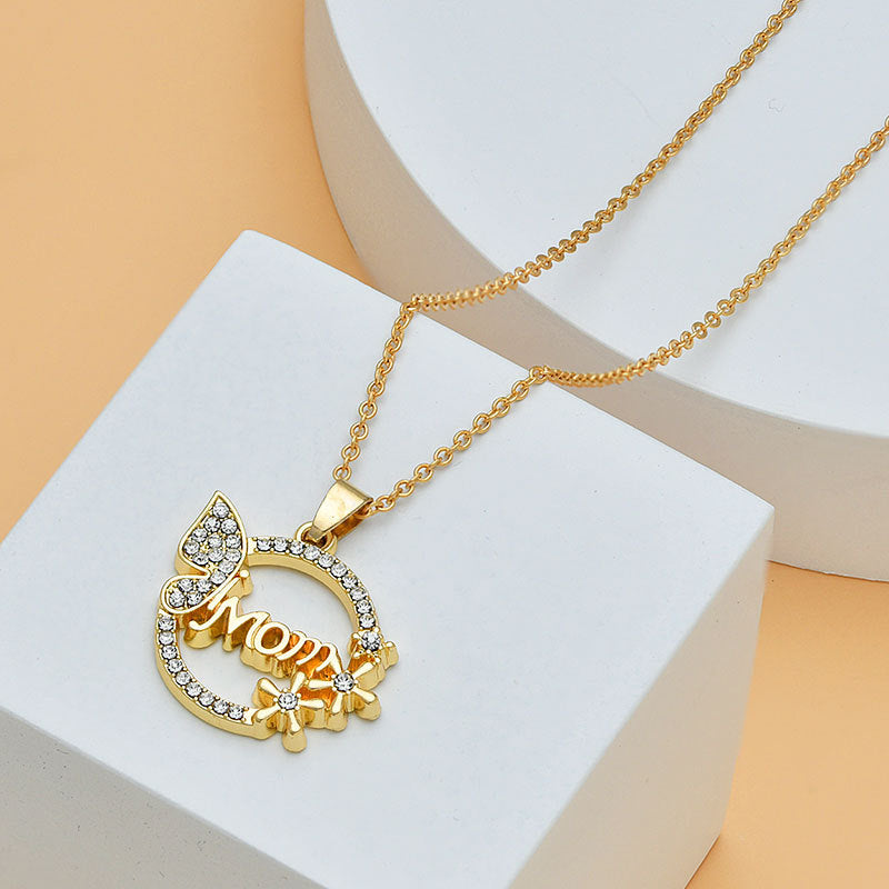 Mother's Day Mom Heart Shape With Diamond Letter Necklace For Women Fine Jewelry Women Accessories Fashion Jewelry 2e7ce8b1 f
