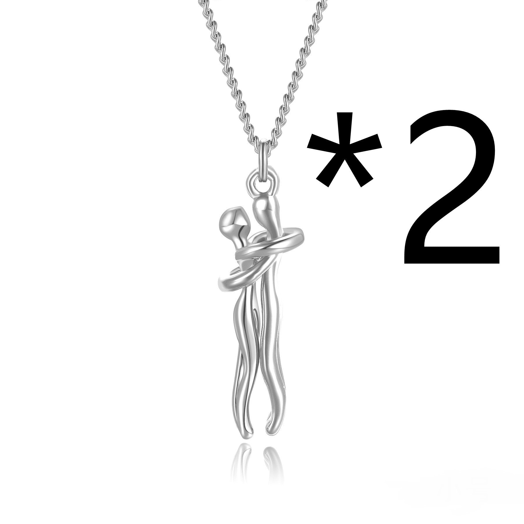 Hot Sale Affectionate Hug Necklace Couples Anniversary Valentine's Day  Gift Fashion Punk Street Style Pendant Necklace 2e8bf