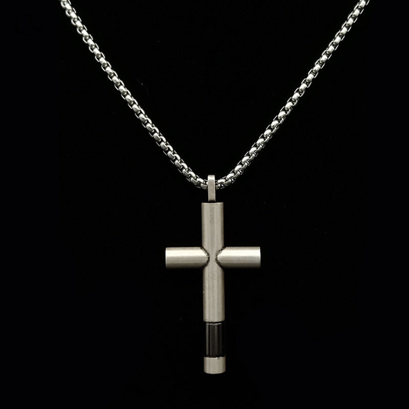 Hip Hop Retro Glossy Cross Titanium Steel Necklace 2ec09432 8776 40db acd1 d41cfe2d0c84