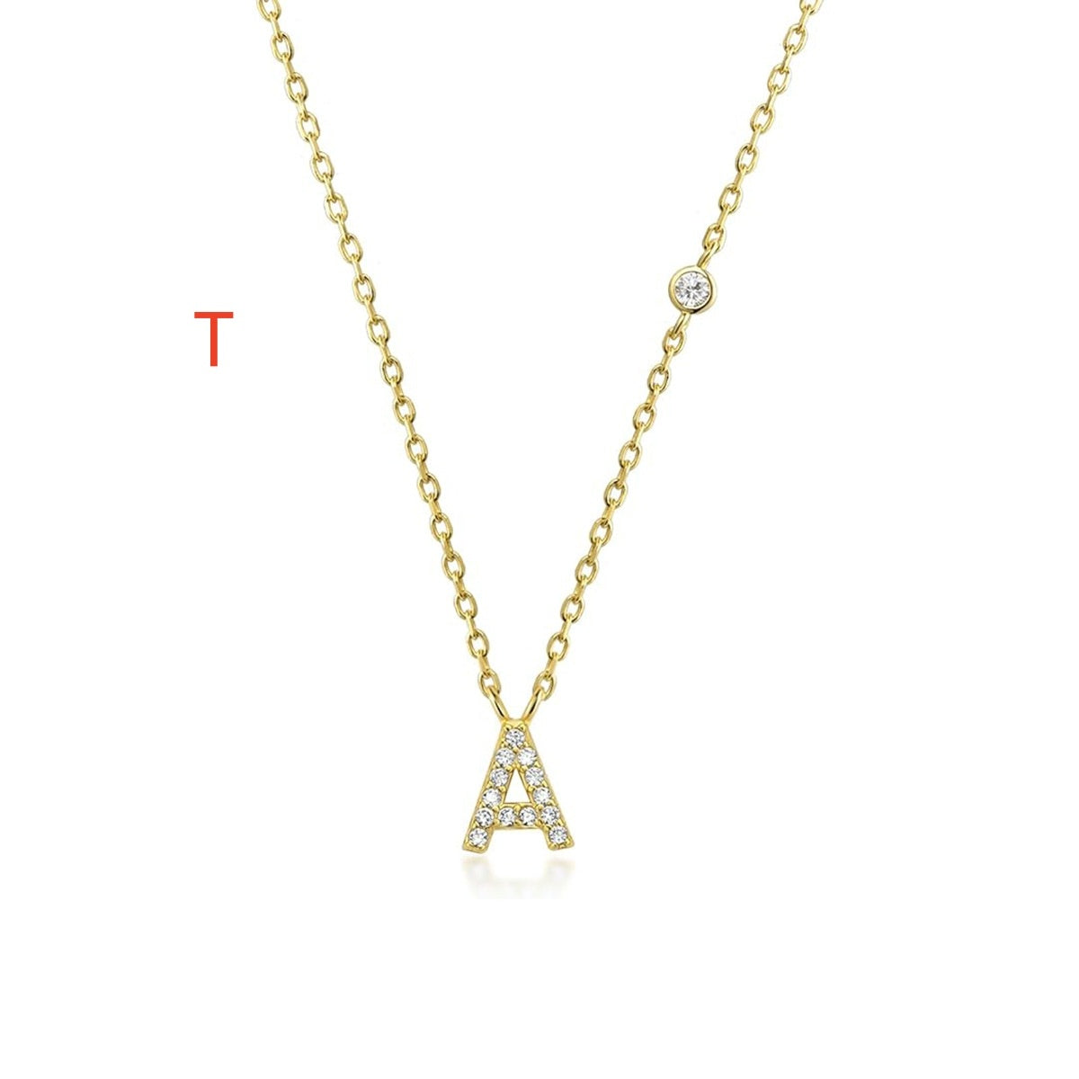 Fashion Jewelry Luxury Gold Color A-Z 26 Letters Necklace CZ Pendant For Women Cute Initials Name Necklace Fashion Party Wedd