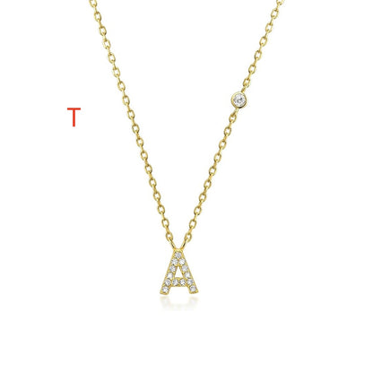 Fashion Jewelry Luxury Gold Color A-Z 26 Letters Necklace CZ Pendant For Women Cute Initials Name Necklace Fashion Party Wedd