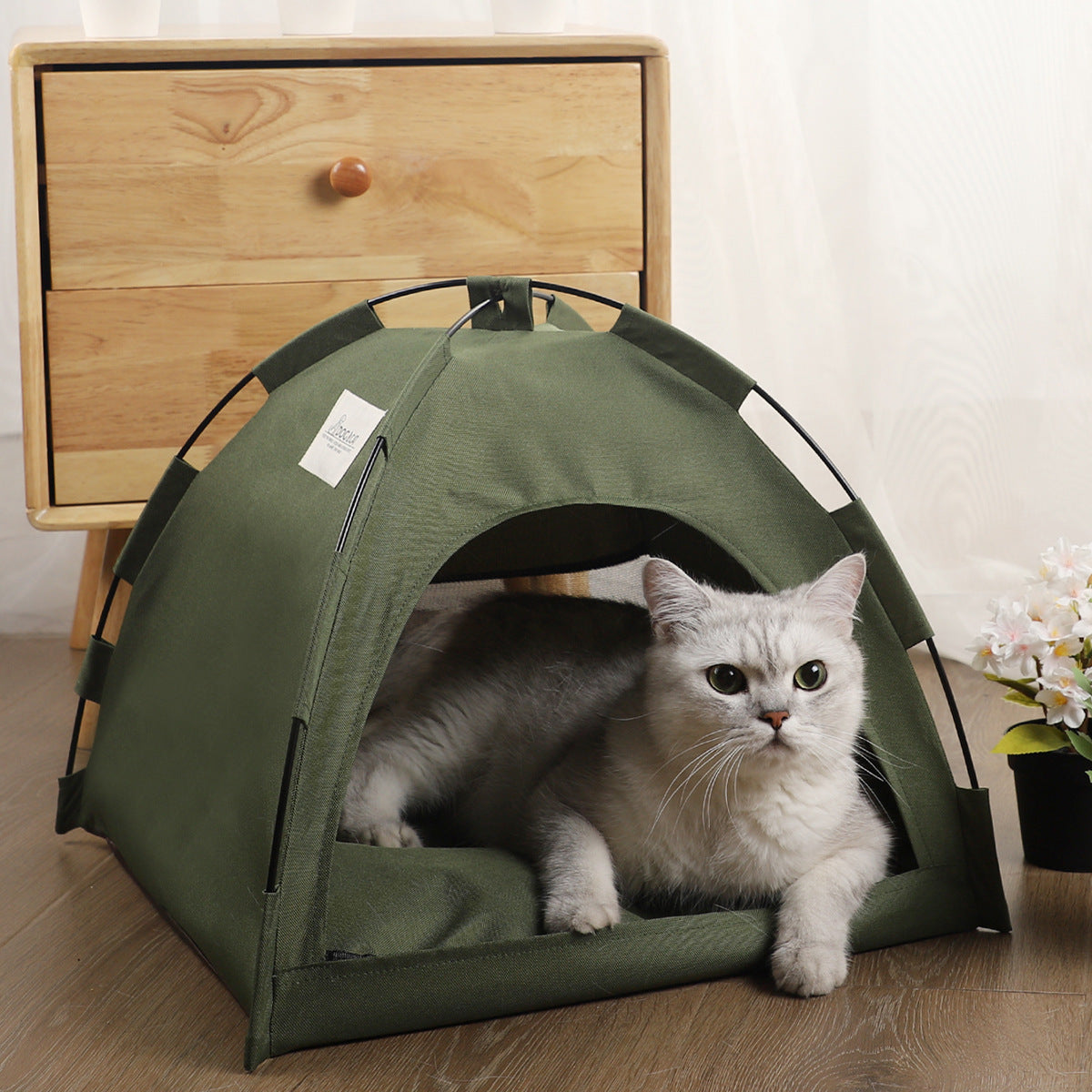 Cat Tent Cooling Mat  Dog House Pet Sofa Camping Dog Bed With Cushion For Dog Kennel Indoor Cat Nest Cat Bed Pets Products 2e
