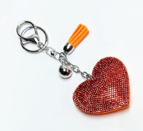 Peach Heart Hot Rhinestone Leather Advertising Keychain 2ef8bf2c feaf 4ab7 931a 28c525fe59a1