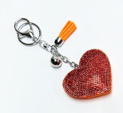 Peach Heart Hot Rhinestone Leather Advertising Keychain 2ef8bf2c feaf 4ab7 931a 28c525fe59a1