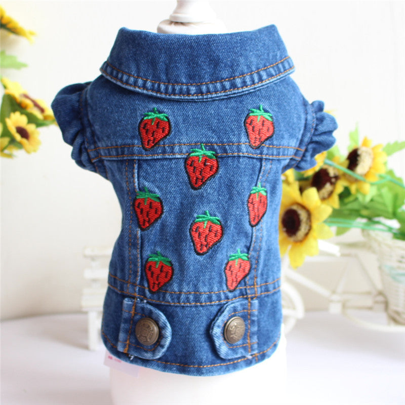 Designer Dog Clothes Small Dog Denim Jacket Coat Cat Costume Puppy Jeans Vest Spring Clothing 2f154b81 829a 4b3a b24a f7654a7