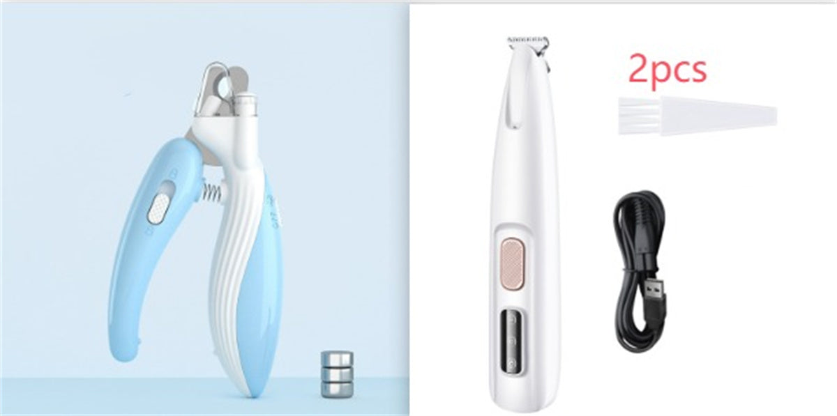 Pets Dog Paw Trimmer With LED Light Fully Waterproof Pet Hair Trimmer With LED Display Dog Clippers For Grooming Widen Blade 