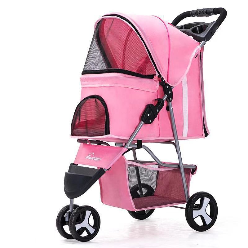 Lightweight Folding Pet Trolley Dogs And Cats Dog Out Stroller Three-wheeled Pet Stroller Dog Out Stroller Supplies 2f4d184c 