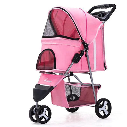 Lightweight Folding Pet Trolley Dogs And Cats Dog Out Stroller Three-wheeled Pet Stroller Dog Out Stroller Supplies 2f4d184c 