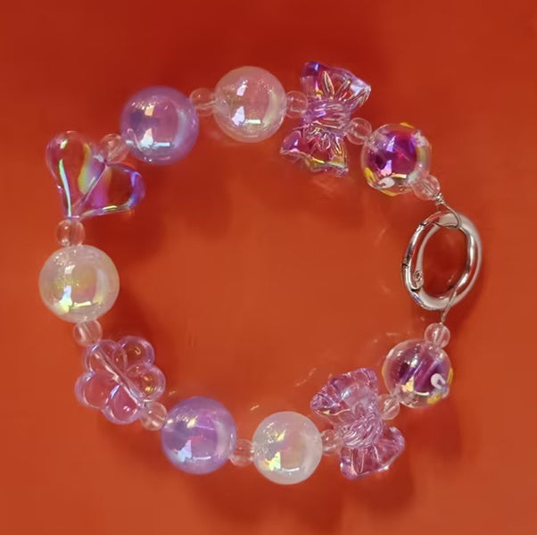 Bow Luminous Colorful Acrylic Beads Mobile Phone Charm Keychain 2f5cff1f e766 4c98 b424 e67e90891e6a