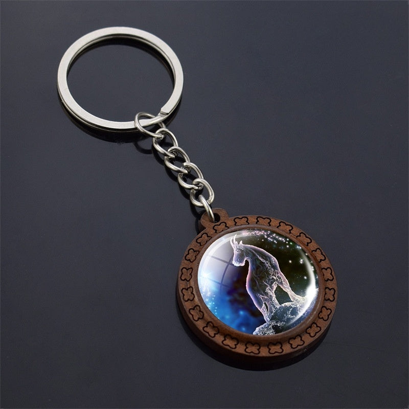 Constellation Keychain Wood Carved Time Gem Pendant 2f6322cb bbca 44fe aa16 78e2b1bf7ebe