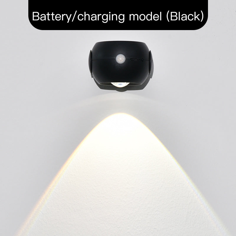 Adjustable Angle Human Sensing Light, Wireless Sunset Light, Indoor Spotlight, Corridor, Living Room Wall Light, Rechargeable