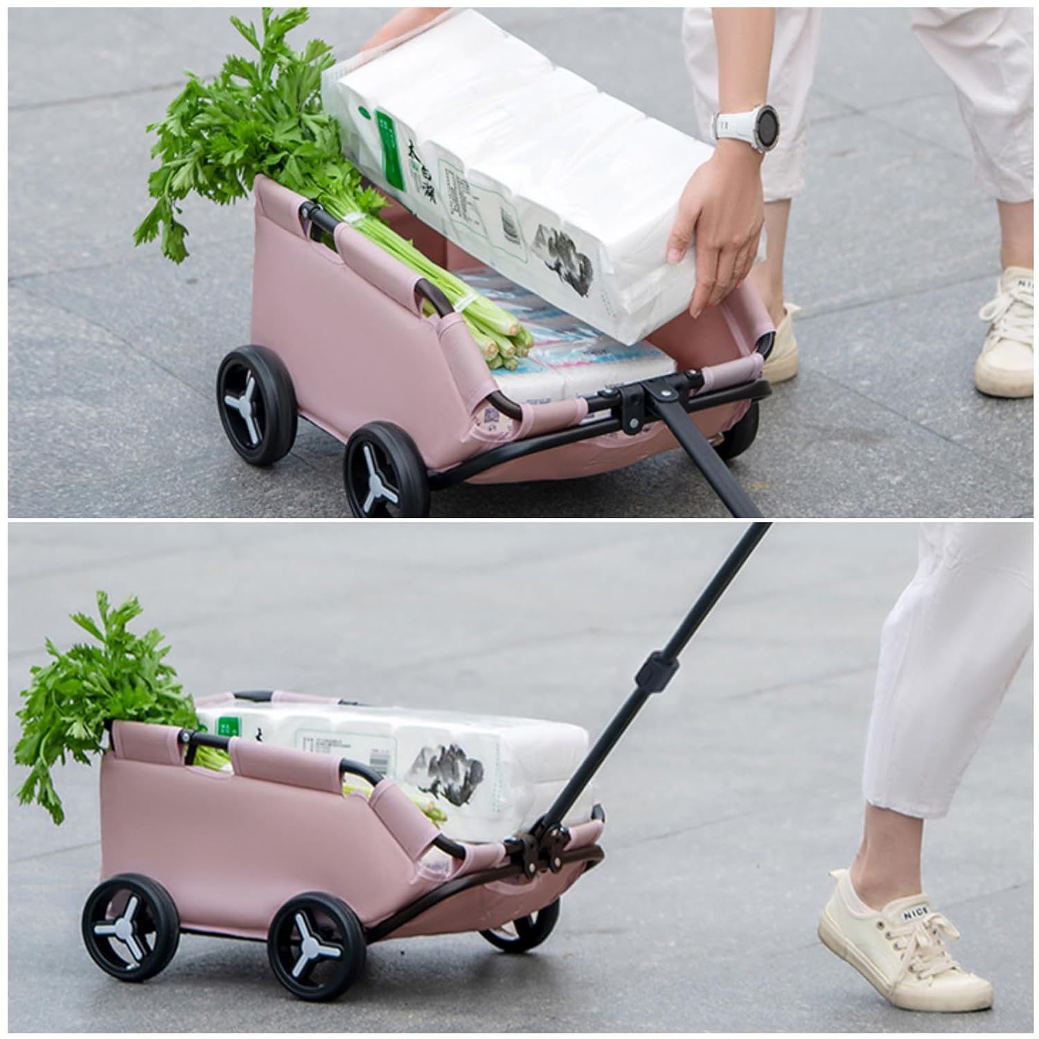 Pet Stroller Dog Cat Trolley Out Small Pet Cart Portable Foldable Storage Car 2f6e5366 4d4d 429d 8057 64ffe07f2f39