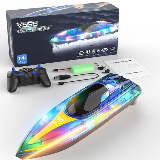 Luminous Remote-control Ship High-speed Speedboat LED Glare Remote Children Ship Model 2f7918ec 32b1 4986 a9d6 baad825bb0ee