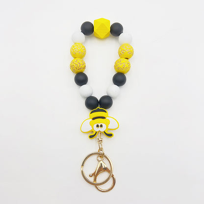 Silicone Wooden Beads Bracelet Keychain 2f7fb786 729e 4a71 a567 bb09ef108000